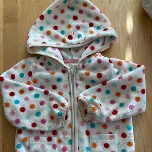 Adorable lightweight fleece hoodie size 18-24 m